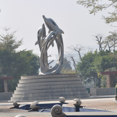 맞춤화되는 것으로 분사기로 닦는 큰 초록 반사경 스테인레스 강 정원 조각