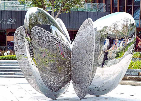 반사경은 맞춤화된 야외 정원 조각 초록 스테인레스 강을 전해도금시켰습니다