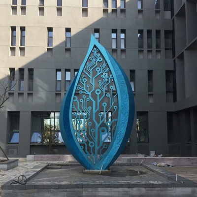 도시적 경관 금속 리프 정원은 스테인레스 강 큰 장식을 조각합니다