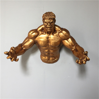 섬유 유리 3D는 조각 만화 인크레디더블 헐크 조각을 매달아 벽으로 둘러쌉니다