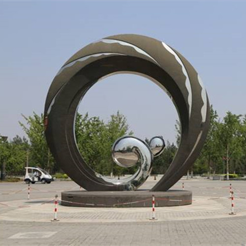 전망 정원을 위한 큰 조각하는 산호색 장식적 금속 조각상