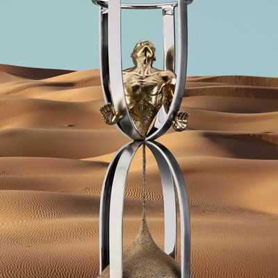 현대 장식 금속 창조적인 모래시계 남자 스테인리스 조각품